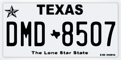 TX license plate DMD8507