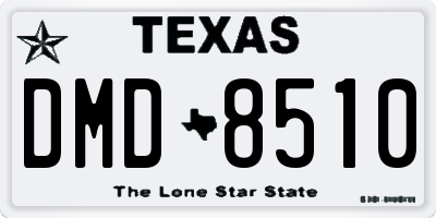 TX license plate DMD8510