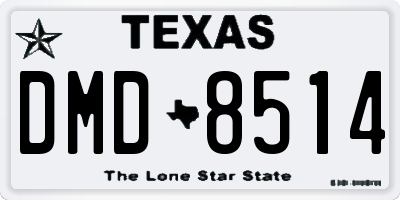 TX license plate DMD8514