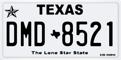 TX license plate DMD8521