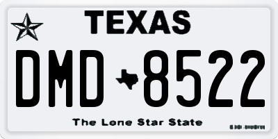 TX license plate DMD8522