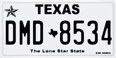 TX license plate DMD8534