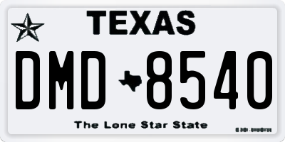 TX license plate DMD8540