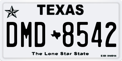 TX license plate DMD8542