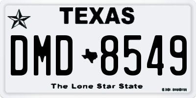 TX license plate DMD8549