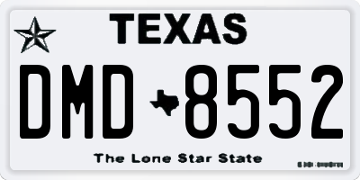 TX license plate DMD8552