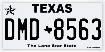 TX license plate DMD8563