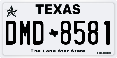 TX license plate DMD8581