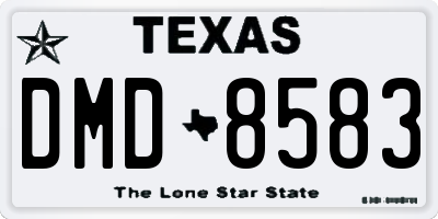 TX license plate DMD8583
