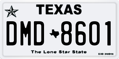 TX license plate DMD8601