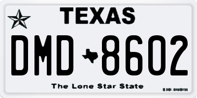 TX license plate DMD8602