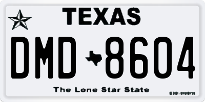TX license plate DMD8604