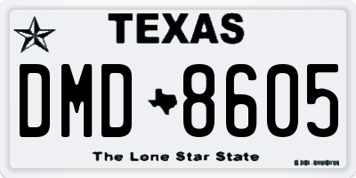 TX license plate DMD8605