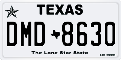 TX license plate DMD8630