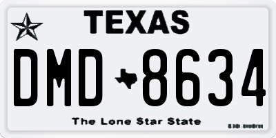 TX license plate DMD8634