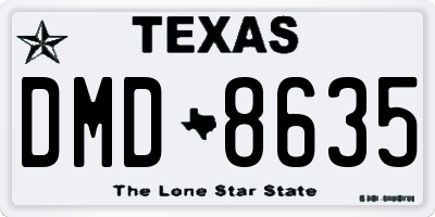 TX license plate DMD8635