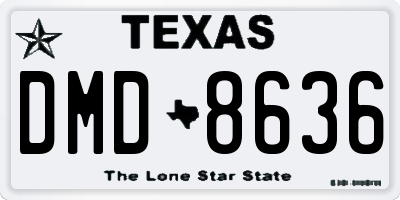 TX license plate DMD8636