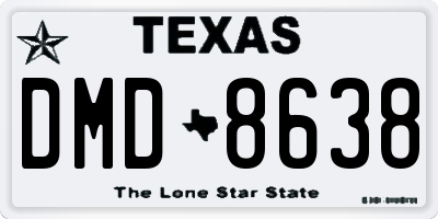 TX license plate DMD8638