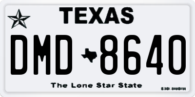 TX license plate DMD8640