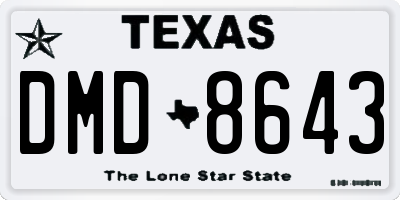 TX license plate DMD8643