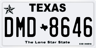 TX license plate DMD8646