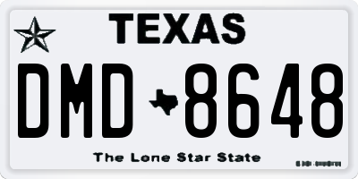 TX license plate DMD8648