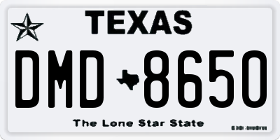 TX license plate DMD8650