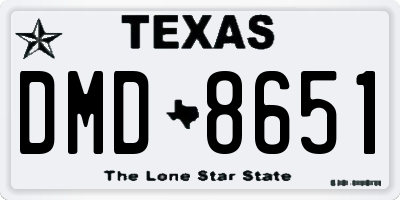 TX license plate DMD8651