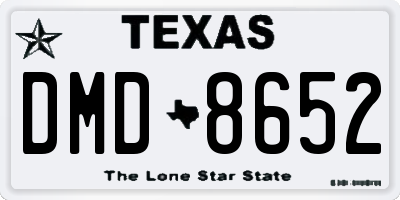 TX license plate DMD8652