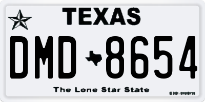 TX license plate DMD8654