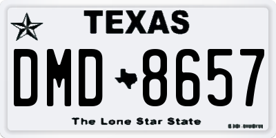 TX license plate DMD8657