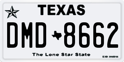 TX license plate DMD8662