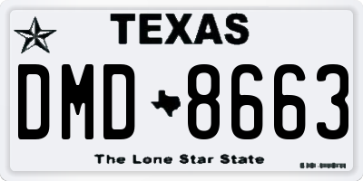 TX license plate DMD8663