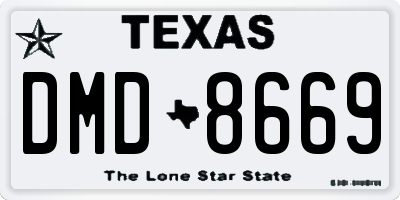 TX license plate DMD8669