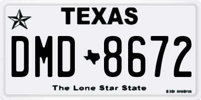 TX license plate DMD8672