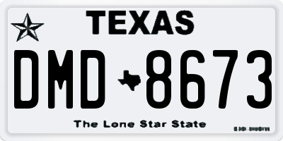 TX license plate DMD8673