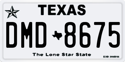TX license plate DMD8675