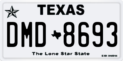 TX license plate DMD8693