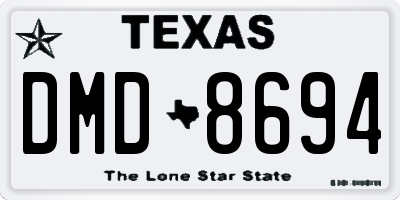 TX license plate DMD8694
