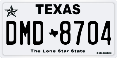 TX license plate DMD8704