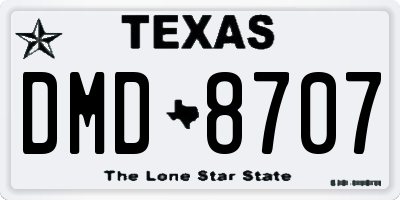 TX license plate DMD8707