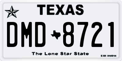 TX license plate DMD8721