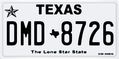 TX license plate DMD8726