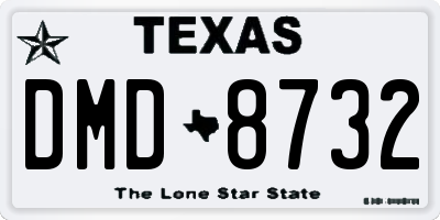 TX license plate DMD8732