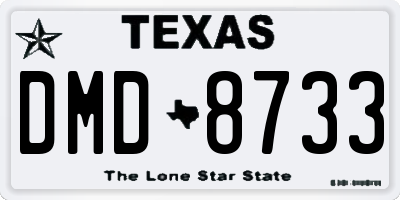 TX license plate DMD8733
