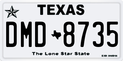 TX license plate DMD8735