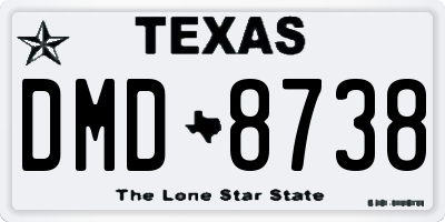 TX license plate DMD8738