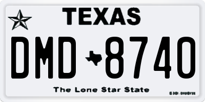 TX license plate DMD8740
