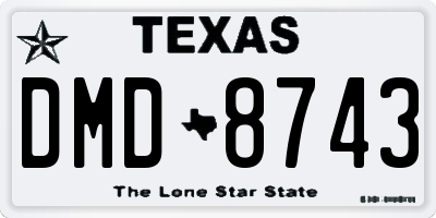 TX license plate DMD8743