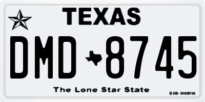 TX license plate DMD8745